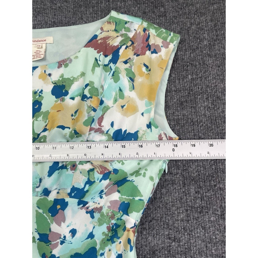 Sundance Maxi Dress Women's P4 100% Silk Floral Cap Sleeve A Line Zip Lateral - Picture 5 of 6